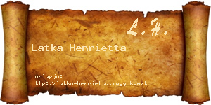 Latka Henrietta névjegykártya